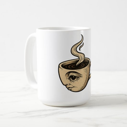 Weck-Up & Watch - Surreal Coffee Cup Design Kaffeetasse (Vorderseite Links)