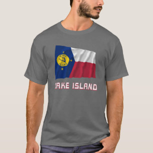 Wecken Sie Insel-wellenartig bewegende Flagge mit T-Shirt