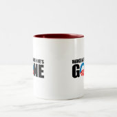 WECKEN Sie MICH, WENN ER GEGANGEN ist Zweifarbige Tasse (Mittel)