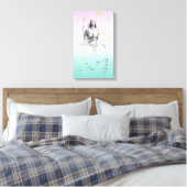 Weckend Frauen Schwimmen Pastellfarben Surreale Ku Leinwanddruck (Insitu (Schlafzimmer))