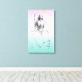 Weckend Frauen Schwimmen Pastellfarben Surreale Ku Leinwanddruck (Insitu (Holzboden))