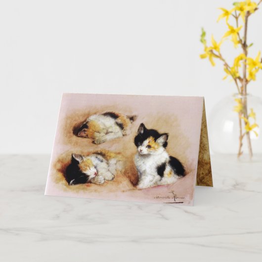 Weckend KITTENS Karte (Gelbe Blume)