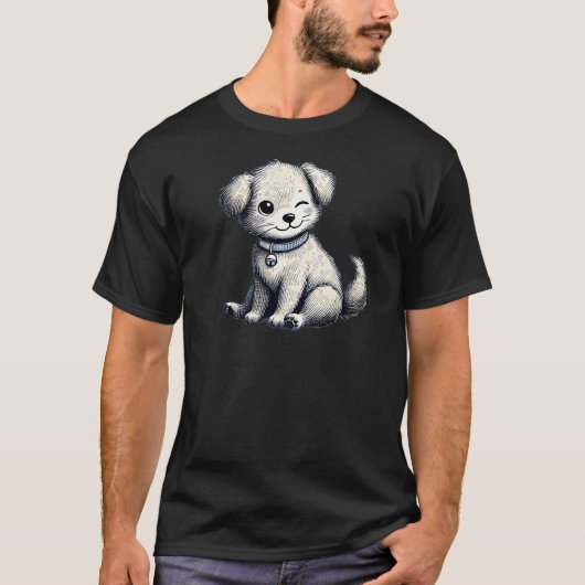 Weckenrosa - Sitting Golden Retriever TSQ T-Shirt (Vorderseite)