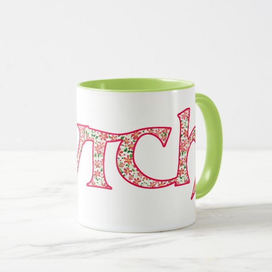 Wecker-Kaffee-Tasse, Waliser Cwtch mit Tasse (VorderseiteRechts)