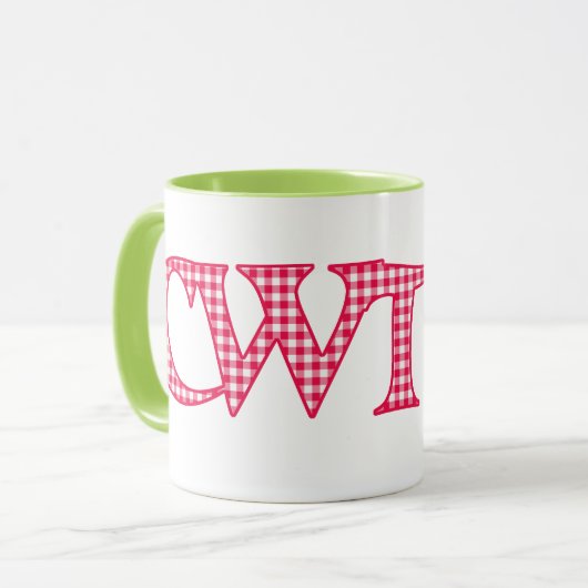 Wecker-Kaffee-Tasse, Waliser Cwtch, roter Tasse (Vorderseite Links)