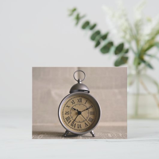Wecker mit römischen Ziffern Postkarte (Stehend Vorderseite)