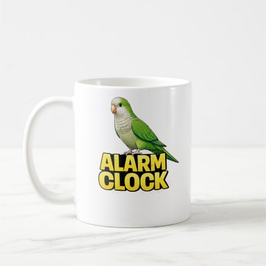 Wecker Quakerpapagei Kaffeetasse (Links)