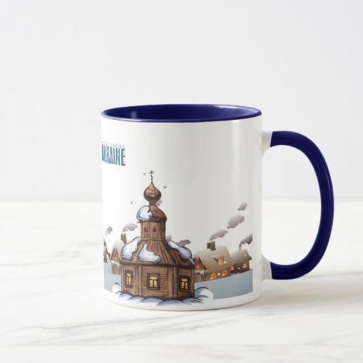 Wecker-Tasse. Winter in Ukraine Tasse (Rechts)