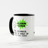 Wecker-Witz Tasse (Vorderseite Links)