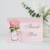 Weckglas, Baby, rosa Hydrangea danken Ihnen Dankeskarte (Stehend Vorderseite)