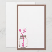 Weckglas-Briefpapier (Rosa) Briefpapier (Vorne/Hinten)