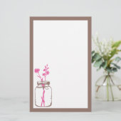 Weckglas-Briefpapier (Rosa) Briefpapier (Stehend Vorderseite)