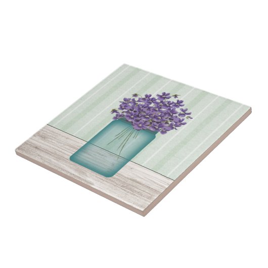 Weckglas der Veilchen-Fliese Fliese (Seite)
