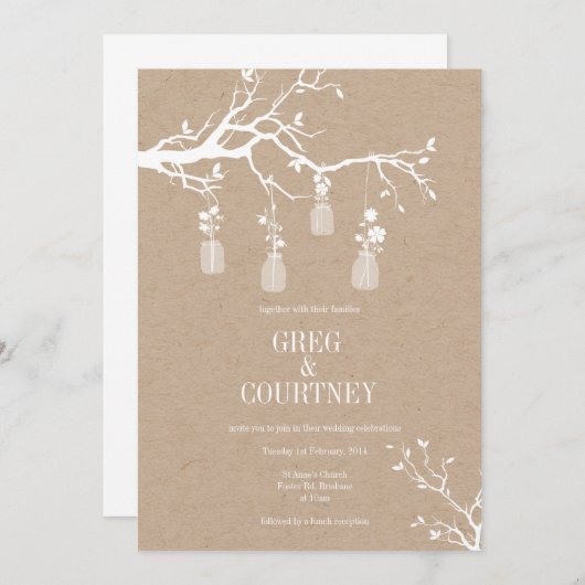 Weckglas-Einladung Kraftpapier Einladung (Vorne/Hinten)