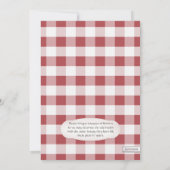 Weckglas-rustikale Stern-roter Gingham-Jahrestag Einladung (Rückseite)