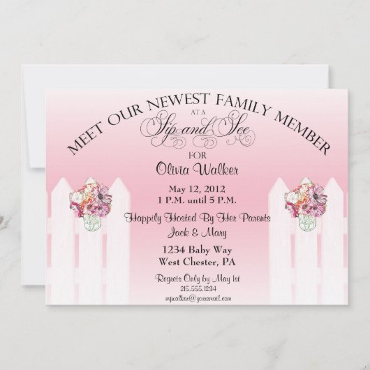 Weckglas-Schlückchen und sehen Baby-Einladung Einladung (Vorderseite)