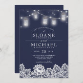 Weckglas-Schnur beleuchtet Einladung (Vorne/Hinten)