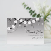 Weckglas und Leuchtkäfer danken Ihnen zu kardieren Dankeskarte (Stehend Vorderseite)