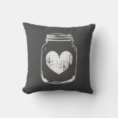 Weckglas-Wurfskissen des grauen rustikalen Landes Kissen (Vorderseite)