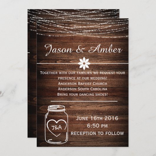 Weckglaslichter Einladung (Vorne/Hinten)