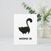 Weckige schwarze Katzenunterhose Funny Postkarte (Stehend Vorderseite)