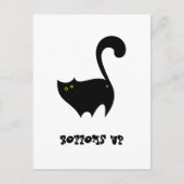 Weckige schwarze Katzenunterhose Funny Postkarte (Vorderseite)
