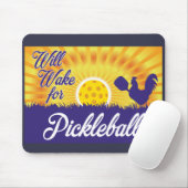 "Weckt für Pickleball" Mausunterlage Mousepad (Mit Mouse)