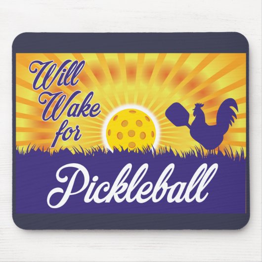 "Weckt für Pickleball" Mausunterlage Mousepad (Vorne)