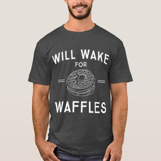Weckt für Waffeln mit illustrierten Waffeln T-Shirt (Vorderseite)