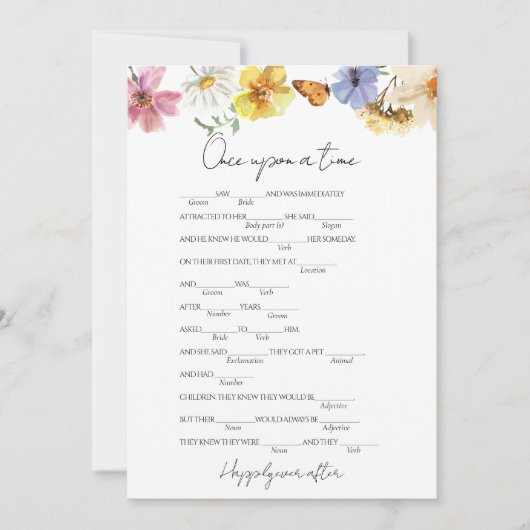 Wed Libs Liebe Story | Boho Brautparty Game Card Einladung (Vorderseite)