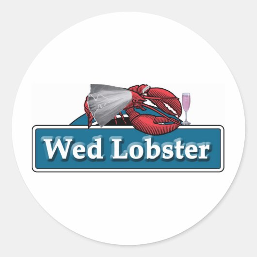 Wed Lobster Runder Aufkleber (Vorderseite)
