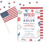 Wed White Blue GRILLEN Paare Dusche Probe Abendess