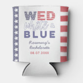 WED White Blue Junggeselinnen-Abschied Brautparty Dosenkühler (Vorderseite)