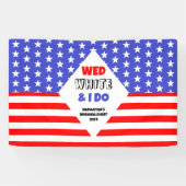 Wed, White & I Do Patriotic Wedding Event Banner (Horizontal)