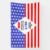 Wed, White & I Do Patriotic Wedding Event Banner (Vertikal)