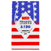 Wed, White & I Do Patriotic Wedding Event Kleine Geschenktüte (Vorderseite)