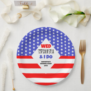 Wed, White & I Do Patriotic Wedding Event Pappteller