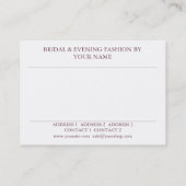 WEDD-BOUTIQUE ~ Visitenkarte (Rückseite)