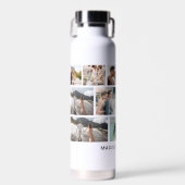WEDD Bride & Groom Multi Foto Collage Moderne Trinkflasche (Vorne)