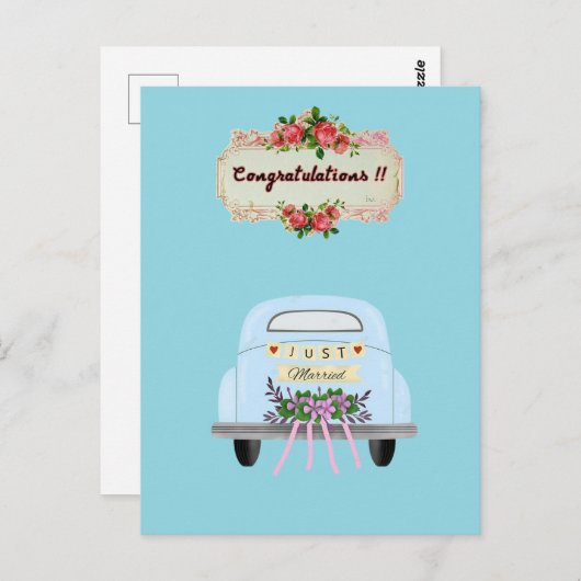 WEDD CARDS CONGRUTATION POSTKARTE (Vorne/Hinten)