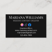 WEDD CONTENT CREATOR 8 Fotos schwarz zusammenklebe Visitenkarte (Rückseite)