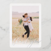 WEDD DANKT modernes Foto minimalistisches Overlay Folieneinladung (Vorderseite)