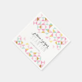WEDD DECOR Dreieck Aztec Geo Muster rosa Minze Serviette (Ecke)