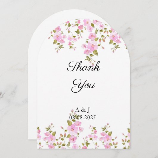 WEDD FLORAL DANK DEINER KARTE (Vorne/Hinten)