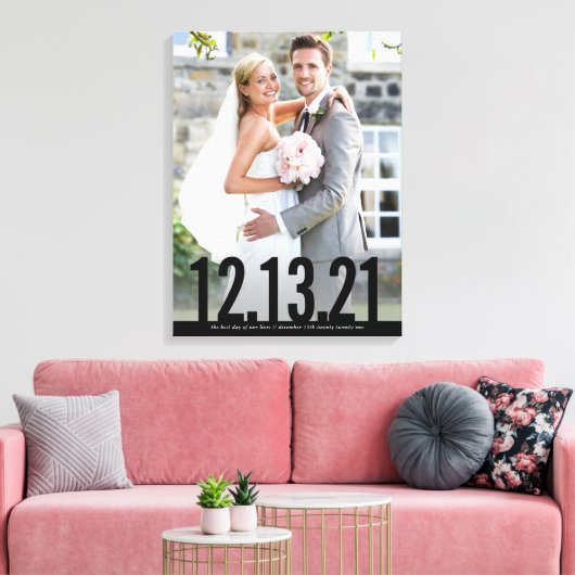 WEDD FOTO DATE Speicher fett schwarzer Typüberlage Leinwanddruck (Insitu (Wohnzimmer))