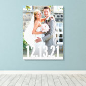 WEDD FOTO DATE Speicher fett weißer Typ Overlay Leinwanddruck (Insitu (Holzboden))