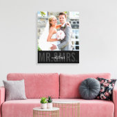 WEDD FOTO DATUM mr und mrs monochrome schwarz Leinwanddruck (Insitu (Wohnzimmer))