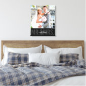 WEDD FOTO DATUM mr und mrs monochrome schwarz Leinwanddruck (Insitu (Schlafzimmer))