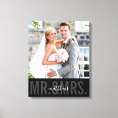 WEDD FOTO DATUM mr und mrs monochrome schwarz Leinwanddruck (Vorderseite)