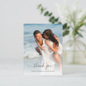 *~* WEDD FOTO Modernes Danke Postkarte (Stehend Vorderseite)